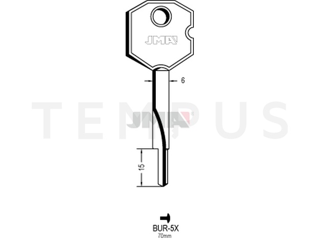 BUR-5X Krstasti ključ (Silca XBW5 / Errebi FXT2)
