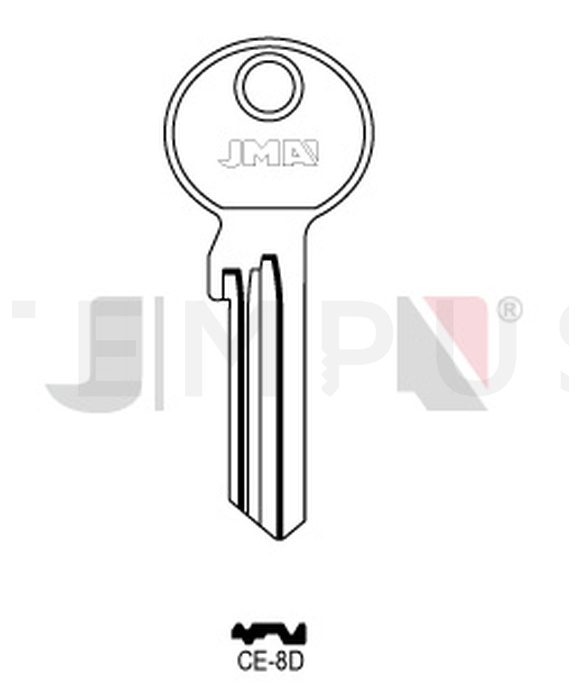 JMA CE-8D Cilindričan ključ (Silca CE20 / Errebi CE31)