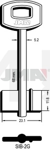 JMA SIB-2G Kasa ključ (Silca S, 5SAB2 / Errebi 1S2, 1SB1, 1SB2)