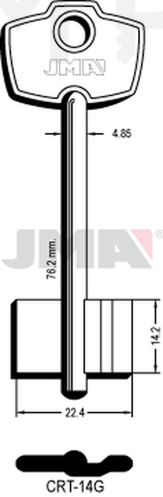 JMA CRT-14G Kasa ključ (Silca CN / Errebi 1C5 )