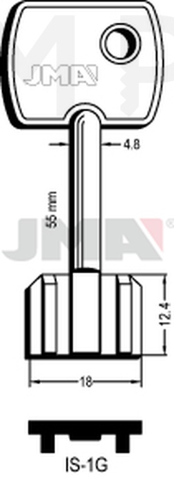 JMA IS-1G Kasa ključ (Silca 5IE5 / Errebi 1IE1)