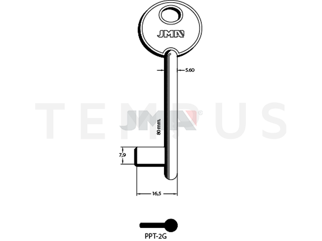 PPT-2G Kasa ključ (Silca 6P1MP / Errebi PP27M) 13598
