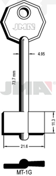 JMA MT-1G Kasa ključ (Silca MTF, MT / Errebi 1MO12, 1MO3)